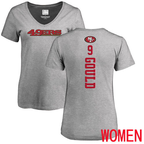 San Francisco 49ers Ash Women Robbie Gould Backer #9 NFL T Shirt